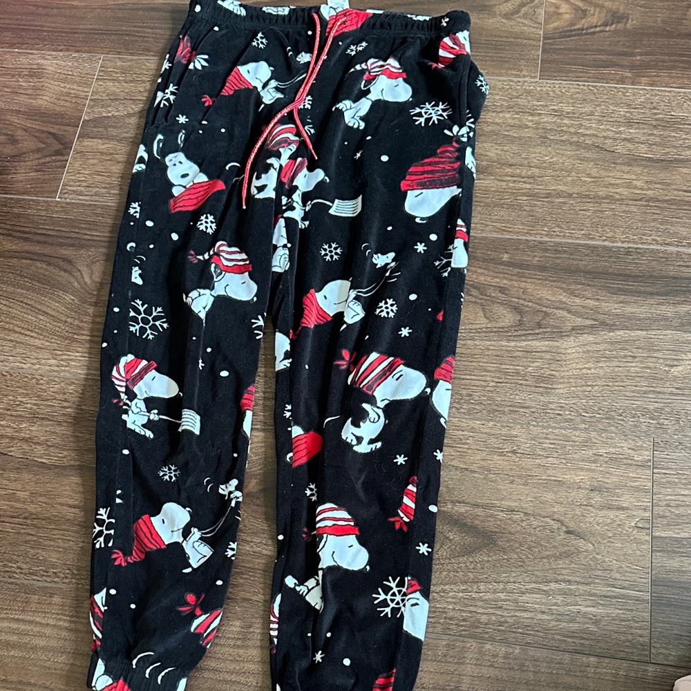 Peanuts Black and Red Kids Pajama Bottoms